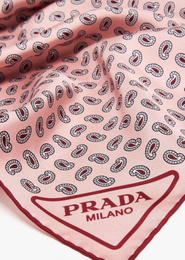 Prada Printed silk twill scarf for Women - Pink in UAE