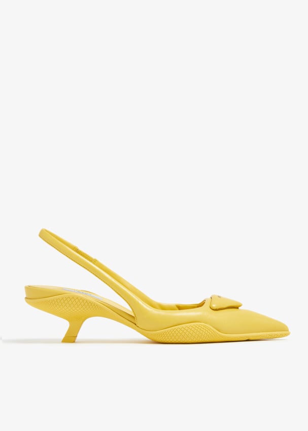 The Attico Yellow Venus Slingback Heels The Attico