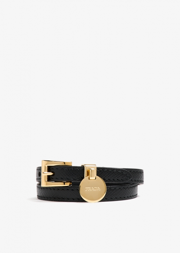Prada Saffiano leather bracelet for Women Black in KSA Level Shoes