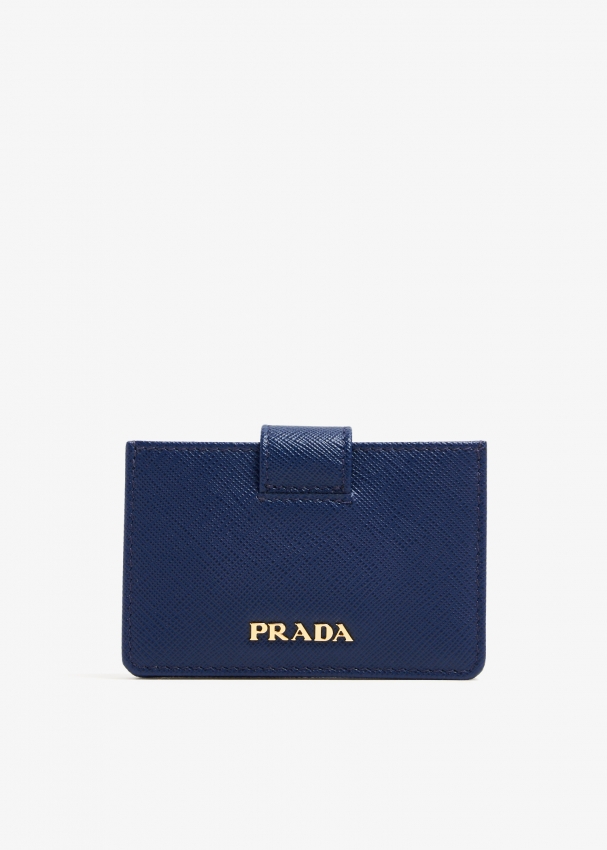 Prada Saffiano leather card holder for Women Blue in UAE Level