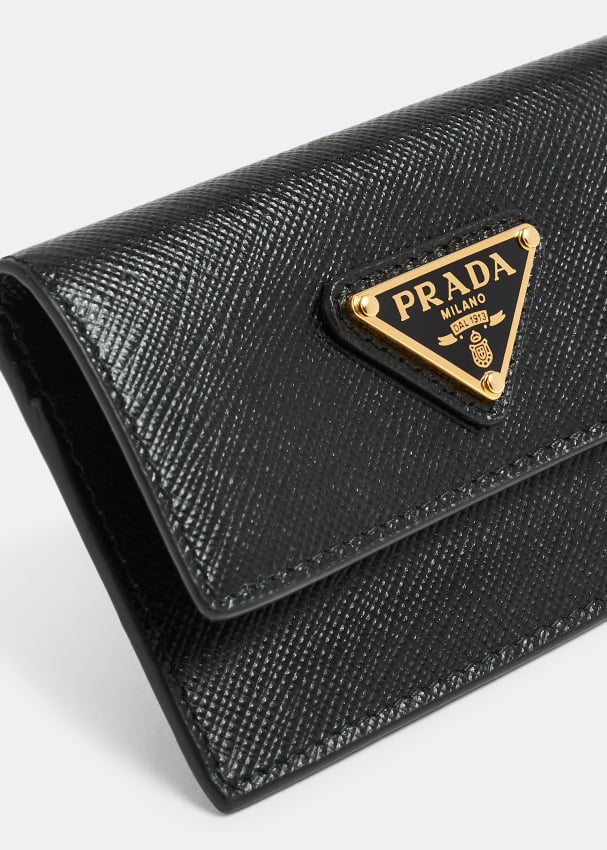 Prada Saffiano Leather Card Holder Black in Saffiano Leather - US