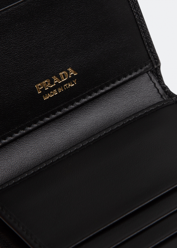 Prada Small Saffiano Leather Wallet, Women, Black