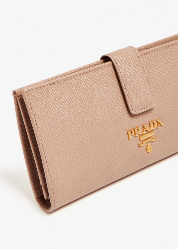 Prada large sales saffiano leather wallet