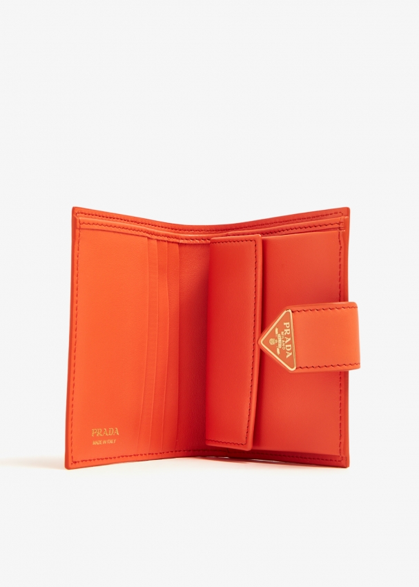 Prada Small Saffiano leather wallet for Women - Orange in UAE | Level Shoes