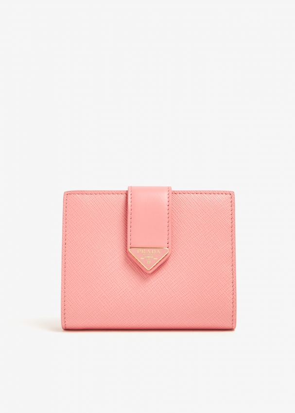 Prada Small Saffiano leather wallet for Women - Pink in UAE | Level Shoes