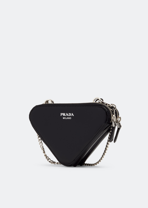 PRADA LOGO BLACK CRYSTAL SATIN MINI TOTE CROSSBODY BAG