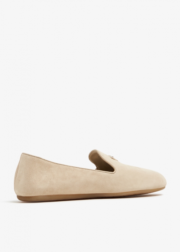 Prada Suede loafers for Women Beige in UAE Level Shoes