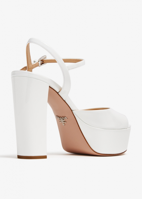 White patent leather sandals cheap