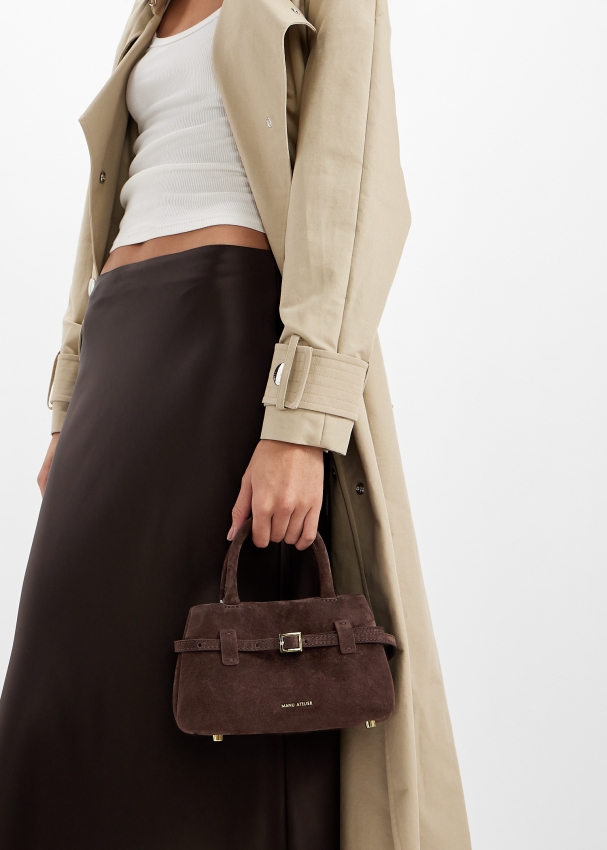 Manu Atelier Women's Le Cambon Suede Handbag Brown