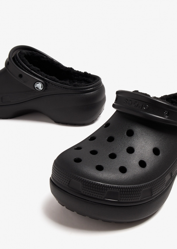 Crocs Classic Platform lined clogs for Women Black in KSA Level Shoes