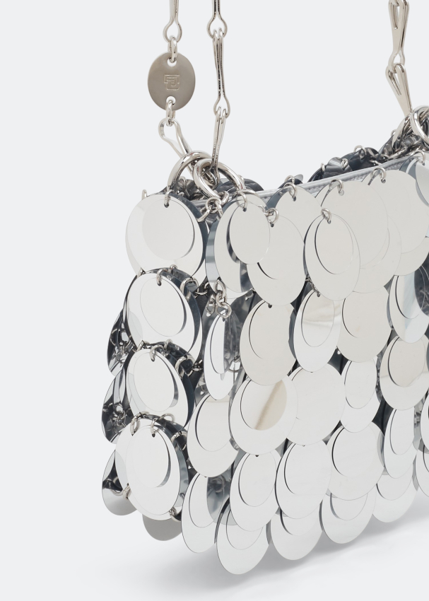 Rabanne Iconic 1969 sparkle nano bag for Women - Silver in Rabanne Iconic 1969 sparkle nano bag for Women - Silver in