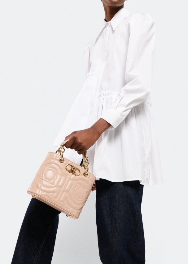 Ferragamo Quilted Gancini top handle bag for Women Beige in UAE