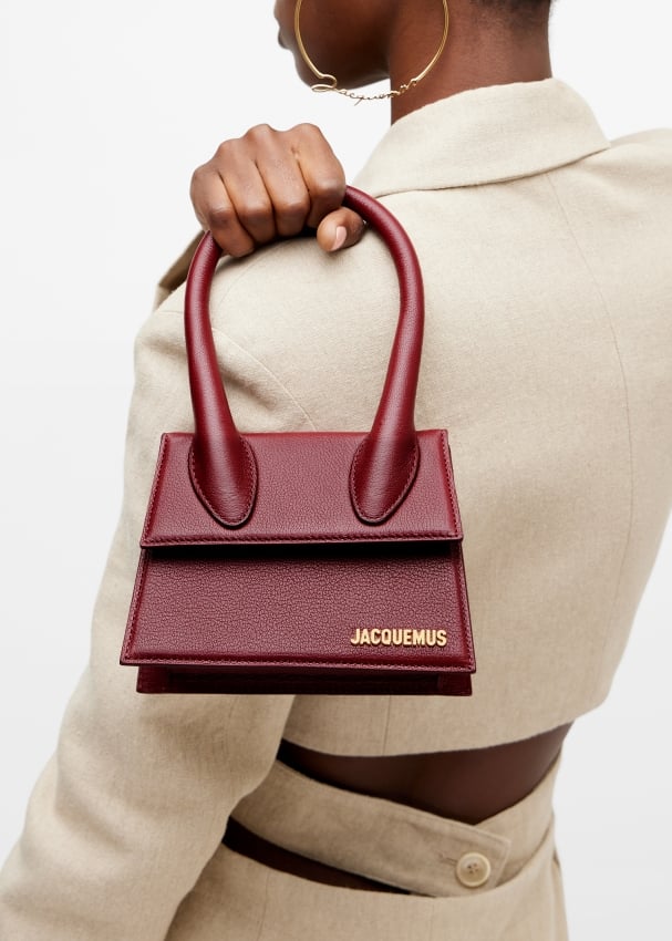 Jacquemus Le Bambino Mini Flap Bag Burgundy