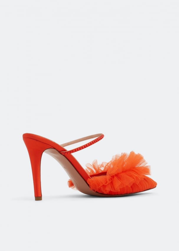 Orange fluffy heels clearance