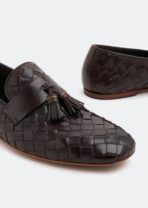 Barrett Leather woven loafers for Men Brown in UAE Level Shoes