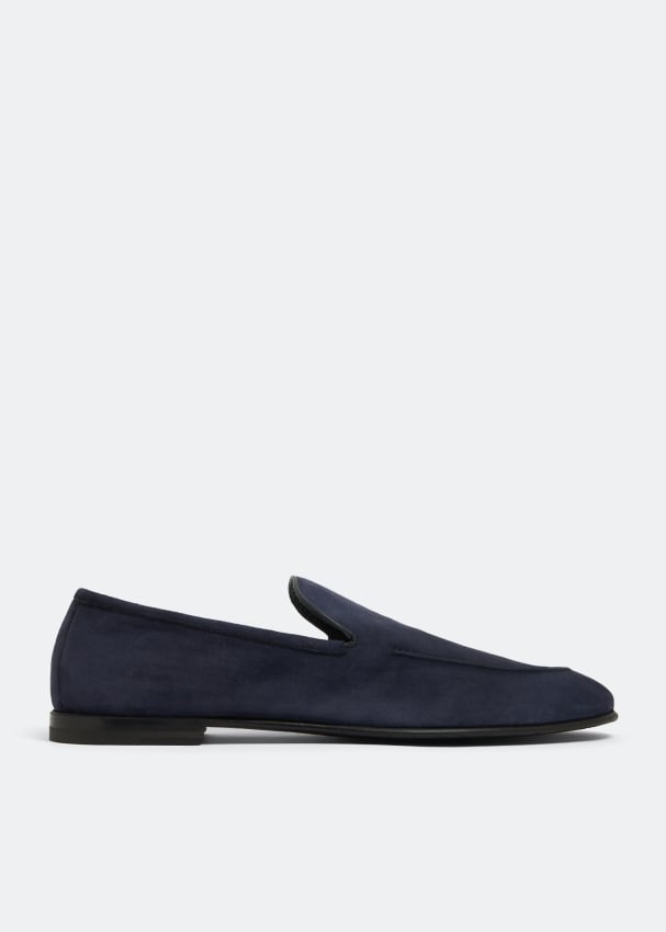 Suede navy store blue loafers