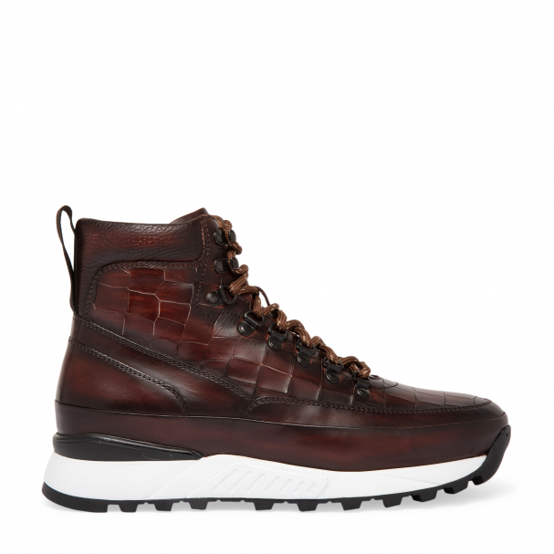 Magnanni Leather high top sneakers for Men Brown in UAE Level Shoes