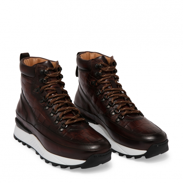 Magnanni Leather high top sneakers for Men Brown in KSA Level Shoes
