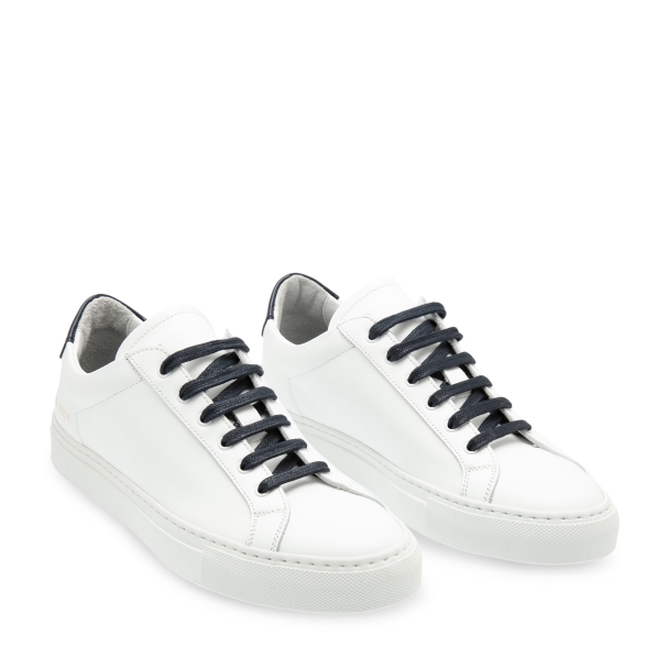 Mens black and white leather shoes sales