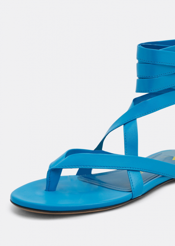 The Attico satin flat slides - Blue
