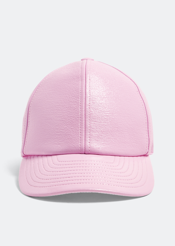 Pink leather shop baseball hat