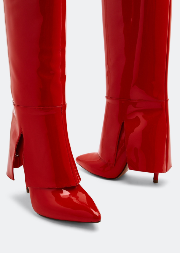 Patent leather boots red discount