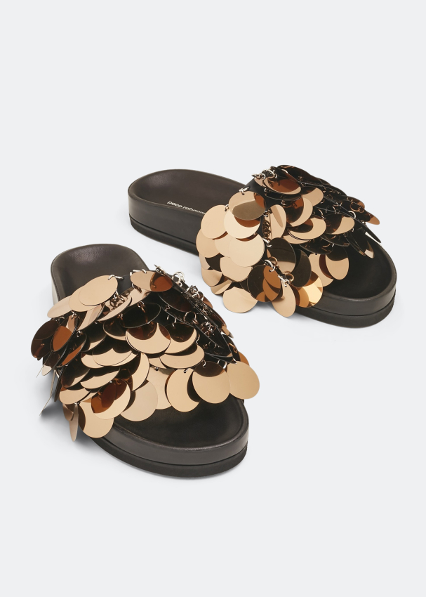 Gold embellished flip discount flops