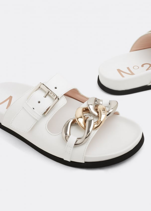 White embellished sandals shop