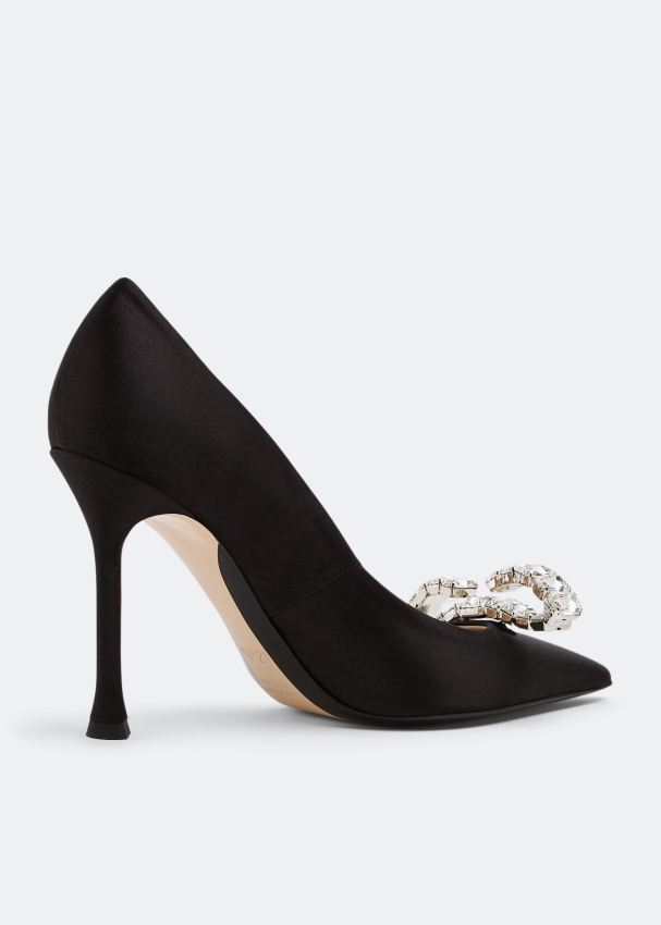 NO.21 Crystal embellished pumps for Women Black in UAE Level Shoes