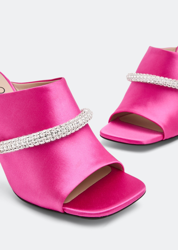 bright pink mules