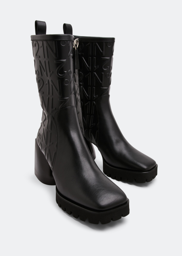 NO.21 Logo embossed boots for Women Black in UAE Level Shoes