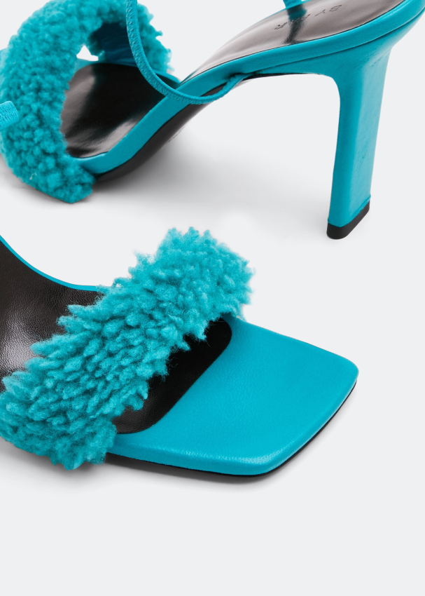 BY FAR Ada shearling mules for Women Blue in UAE Level Shoes