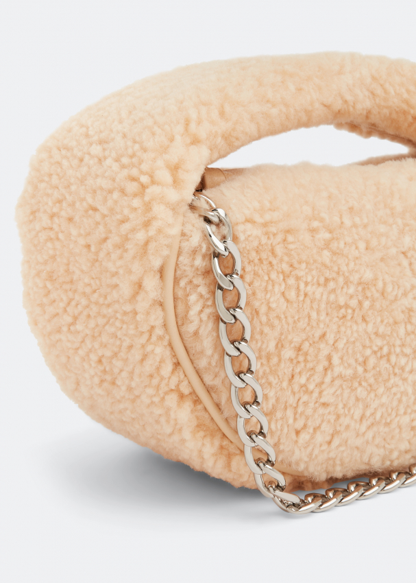 Faux top shearling bag