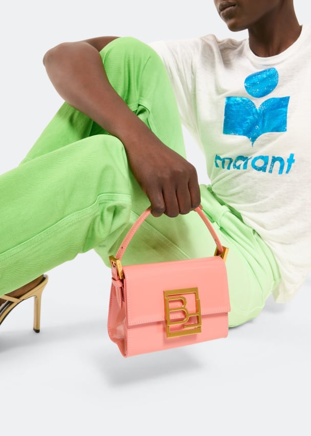 Salmon pink shoes and top bag