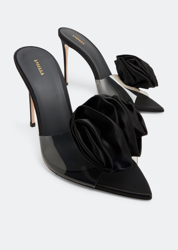 Le Silla Rose mules for Women Black in KSA Level Shoes