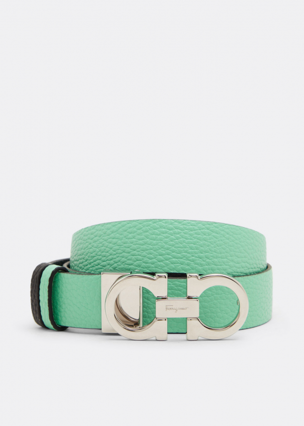Ferragamo Gancini-buckle leather belt - Green