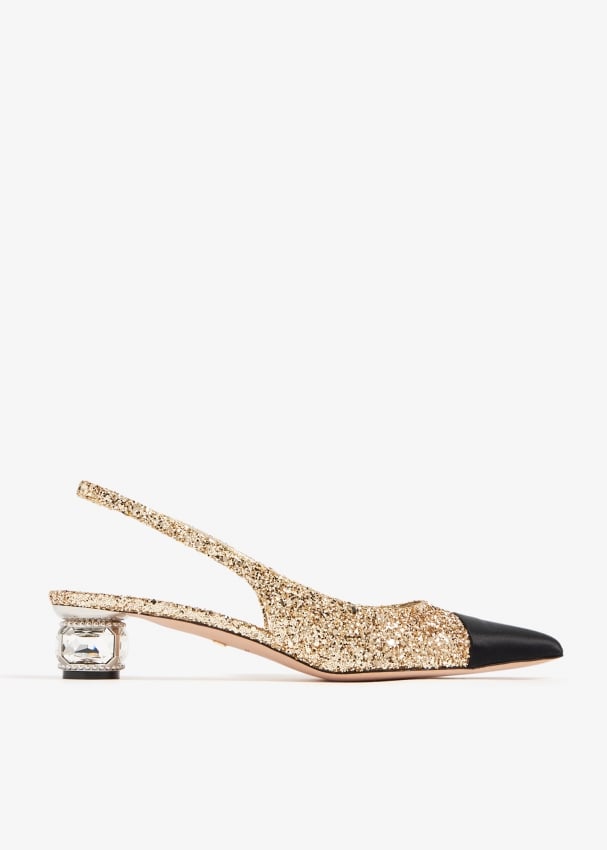 Slingback glitter sales