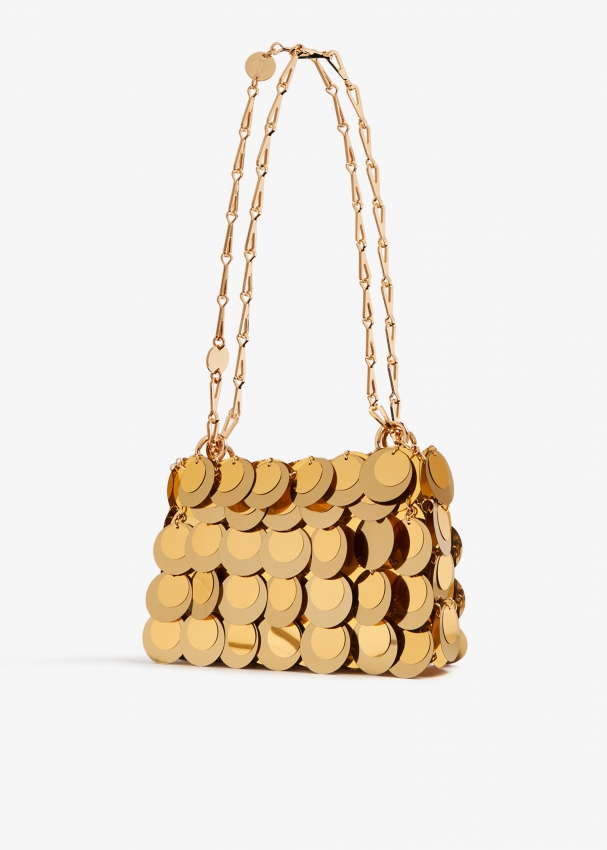GOLD SPARKLE DISCS NANO BAG | Rabanne