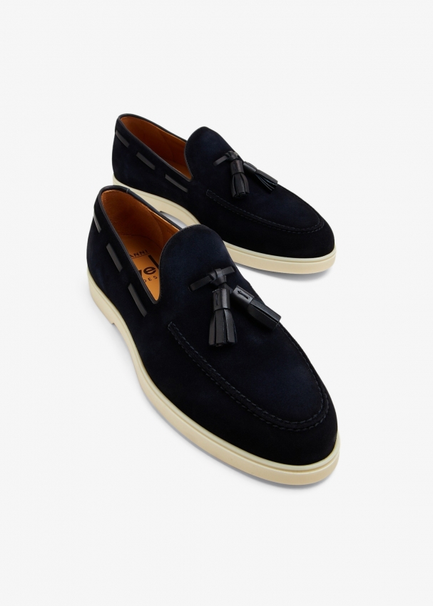 Magnanni Suede tassel loafers for Men - Blue in UAE | Level Shoes