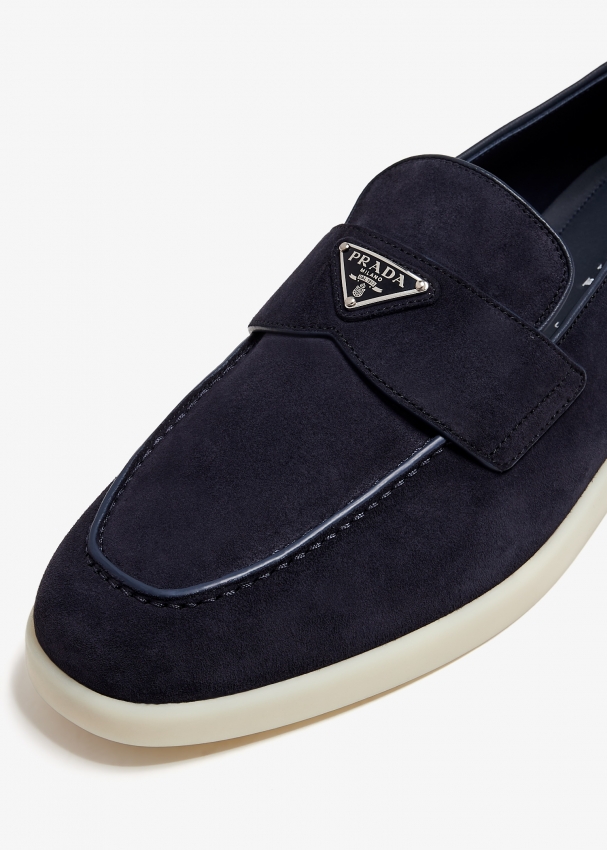 Prada Suede loafers for Men Navy in KSA Level Shoes