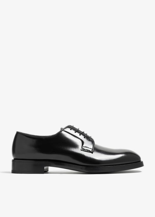 Prada Brushed leather lace up shoes for Men Brown in UAE Level Shoes