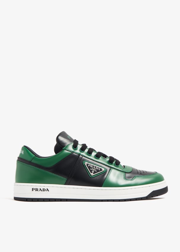 Prada Downtown leather sneakers for Men - Green in UAE | Level Shoes