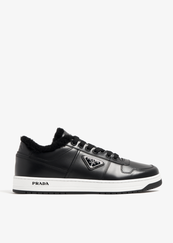 Prada Downtown leather sneakers for Men - Black in UAE | Level Shoes