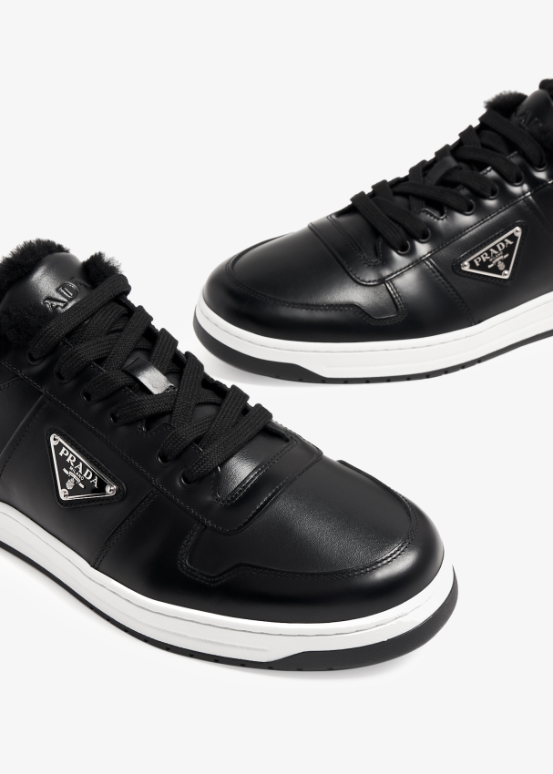 Prada Downtown leather sneakers for Men - Black in UAE | Level Shoes