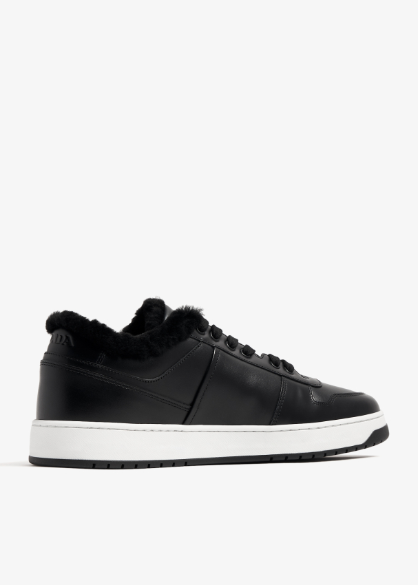 Prada Downtown leather sneakers for Men - Black in UAE | Level Shoes