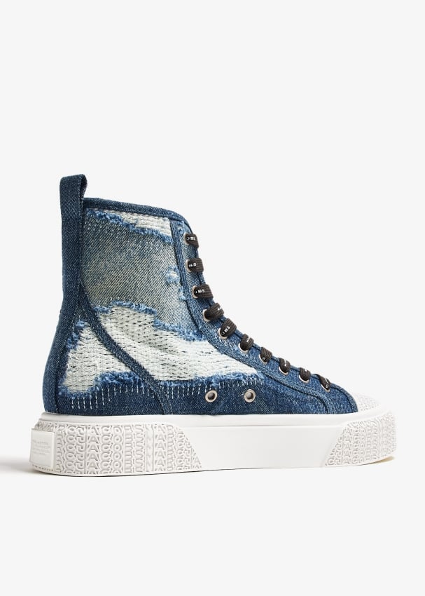 Marc Jacobs The Rip and Repair high top sneakers for Women Blue in Bahrain Level Shoes