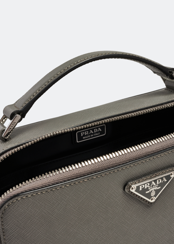 Prada Brique Saffiano leather medium bag for Men - Grey in KSA