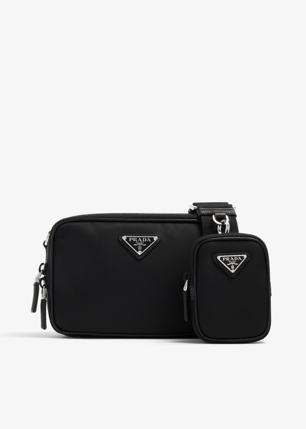 Prada logo nylon pouch online