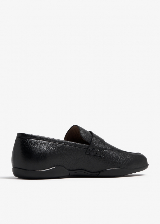 Mens black loafer dress sales shoes
