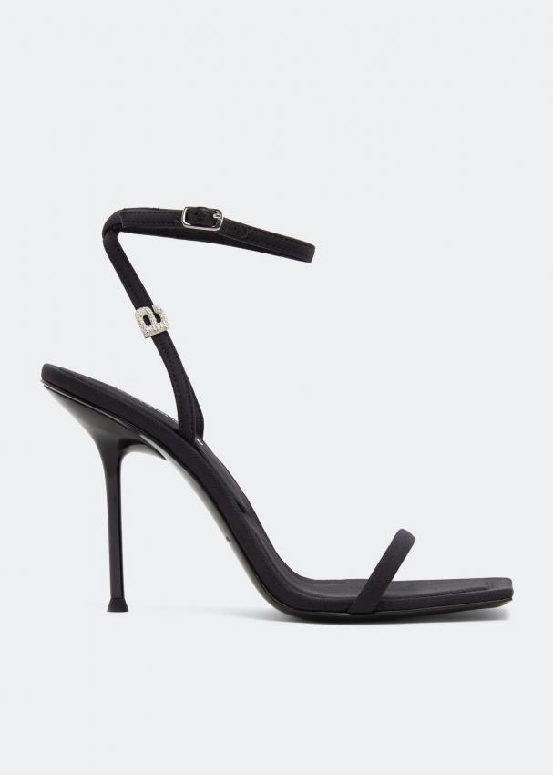 Alexander Wang Julie crystal logo sandals for Women Black in Oman Level Shoes